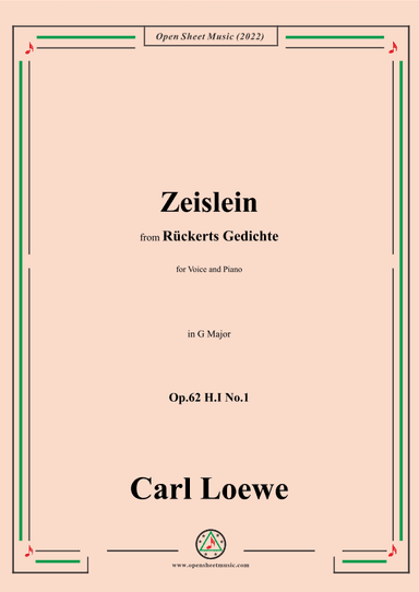 Loewe-Zeislein,in G Major,Op.62 H.I No.1 (arr. OSM Press)