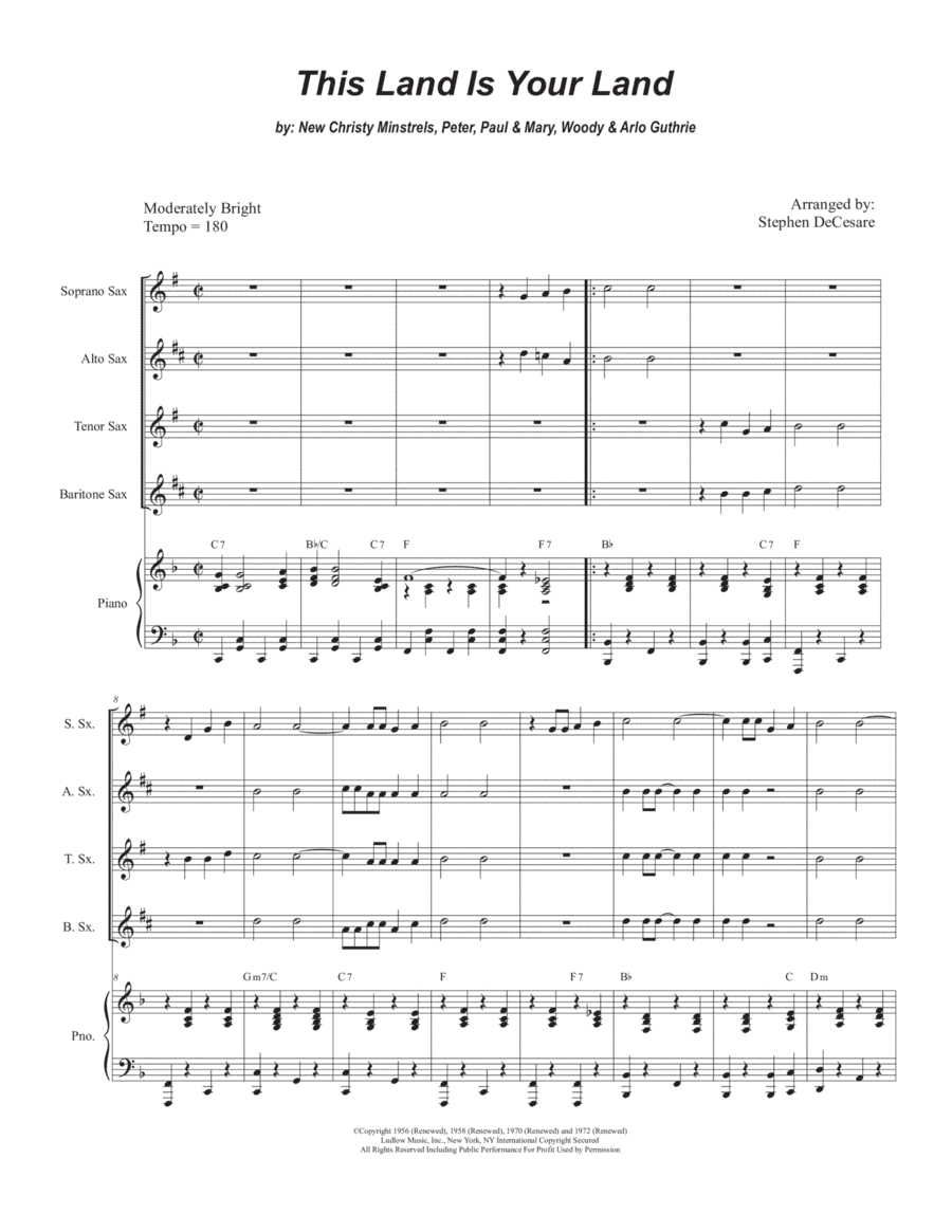 This Land Is Your Land (arr. Stephen DeCesare)