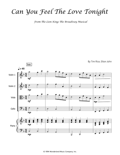 Can You Feel The Love Tonight (arr. Luís Gustavo Rossato)