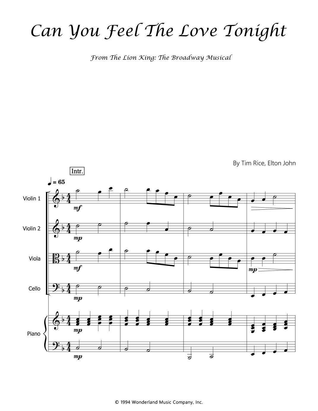 Can You Feel The Love Tonight (arr. Luís Gustavo Rossato)