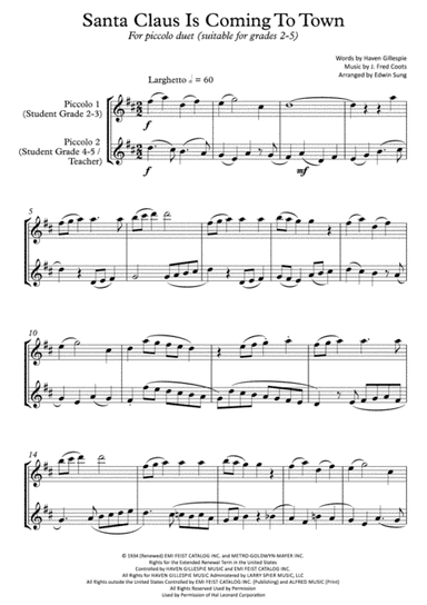 Santa Claus Is Comin' To Town (arr. Edwin Sung)