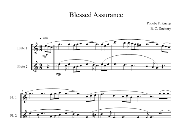 Blessed Assurance (Flute Duet) (arr. B. C. Dockery)