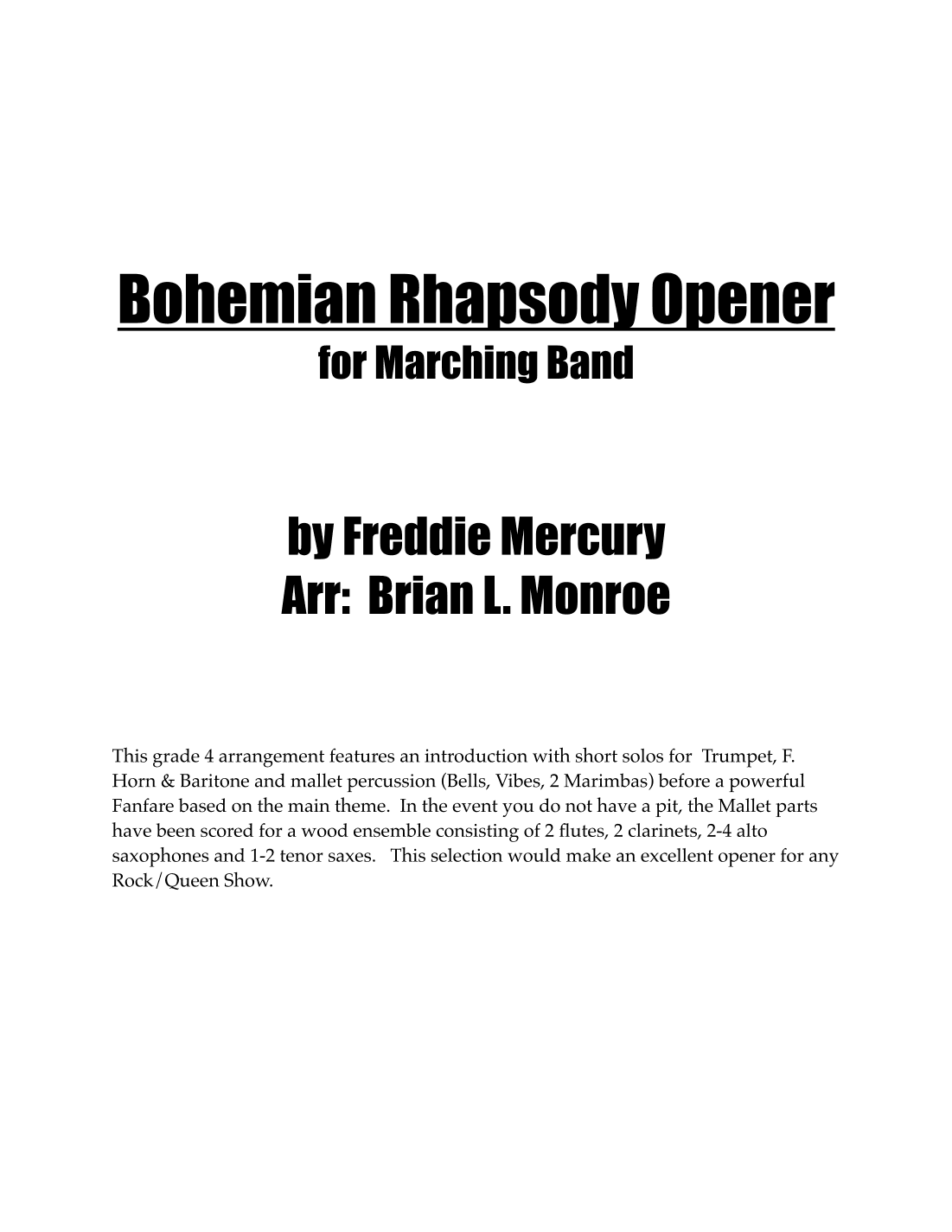 Bohemian Rhapsody (arr. Brian L. Monroe)