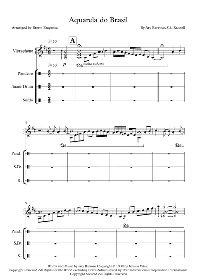 Aquarela Brasileira (aquarela Do Brasil) (brasil) (arr. Breno Braganca)