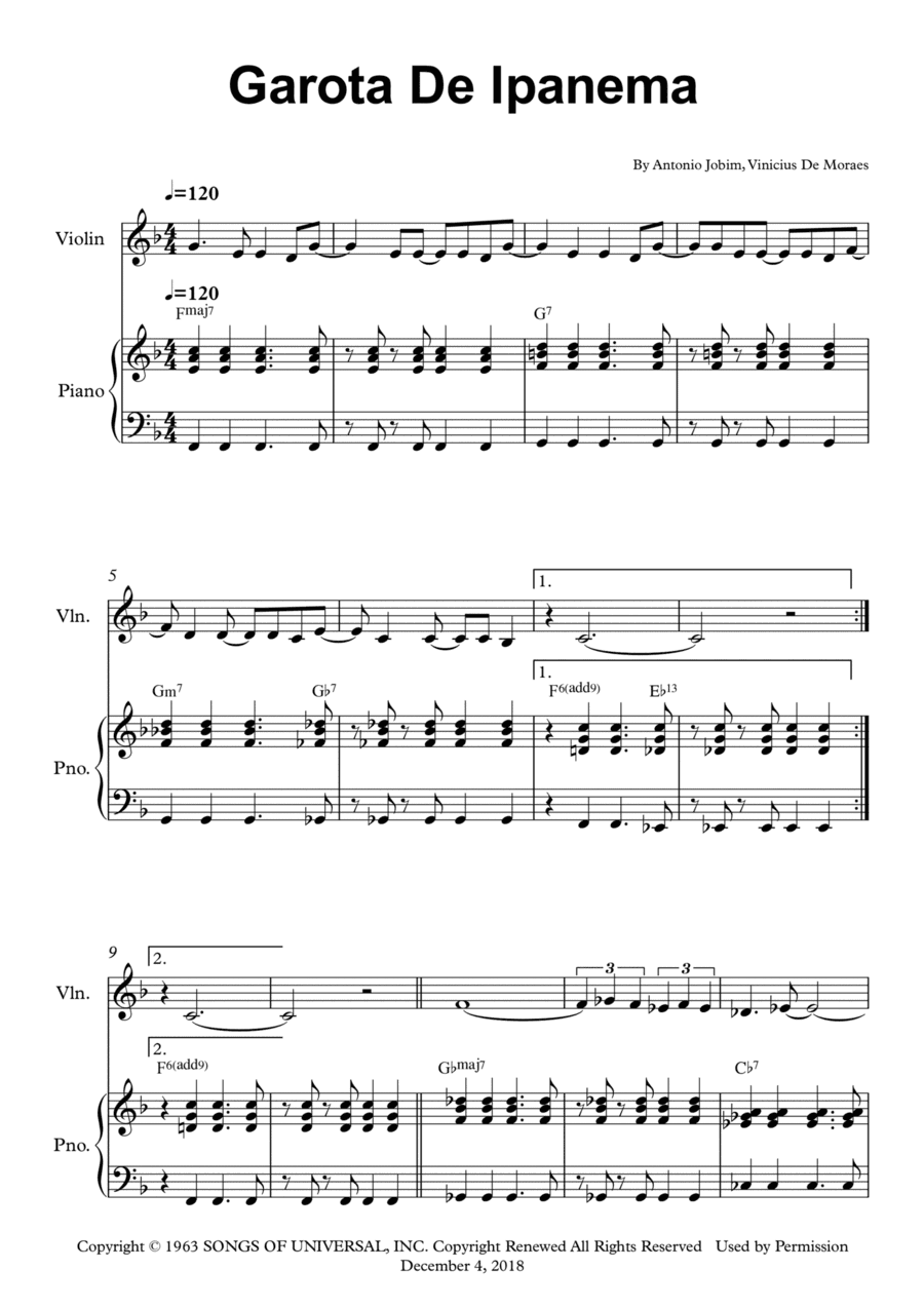 Garôta De Ipanema (arr. Wesley S. SIlva)