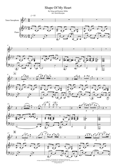 Shape Of My Heart (arr. David Kocijan)