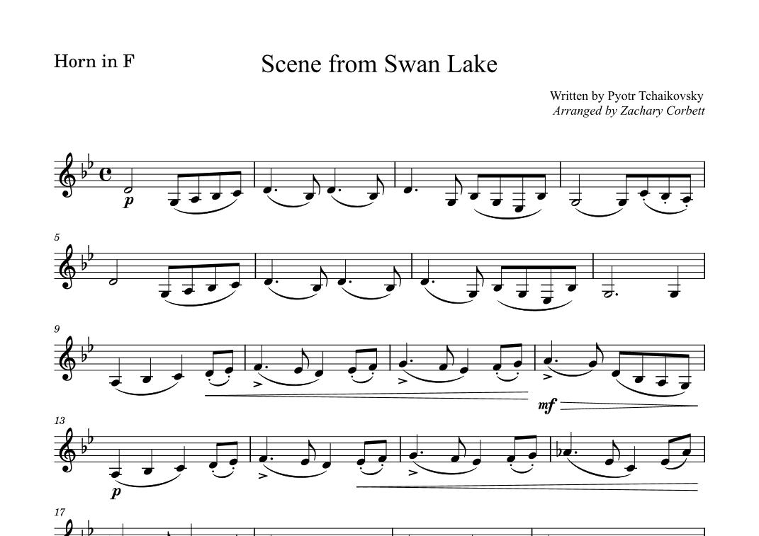 Scene from Swan Lake (arr. Zachary Corbett)
