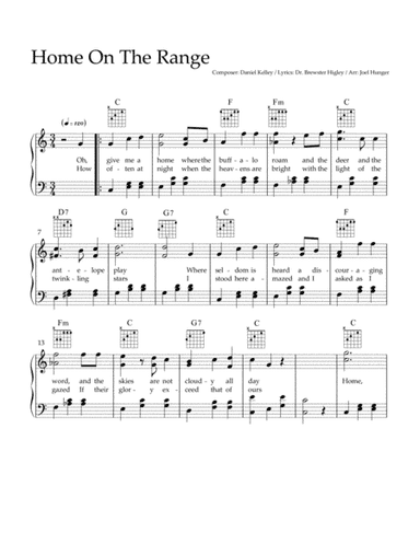 Home On The Range (arr. Joel Hunger)
