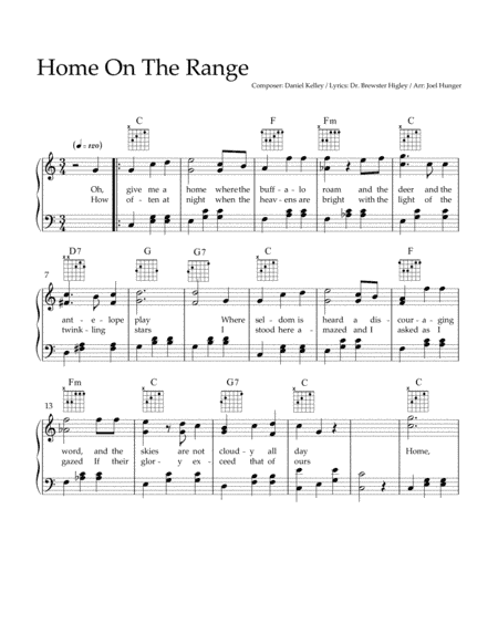 Home On The Range (arr. Joel Hunger)