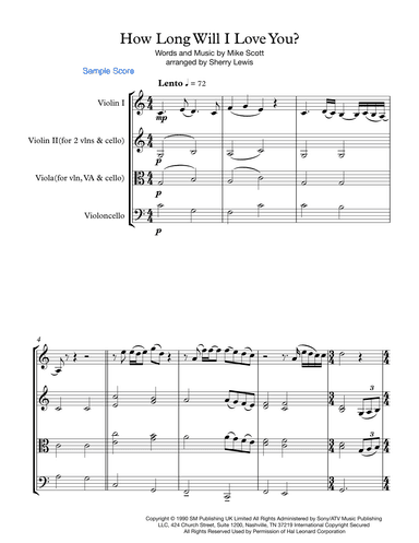 How Long Will I Love You (arr. Sherry Lewis Publishing)