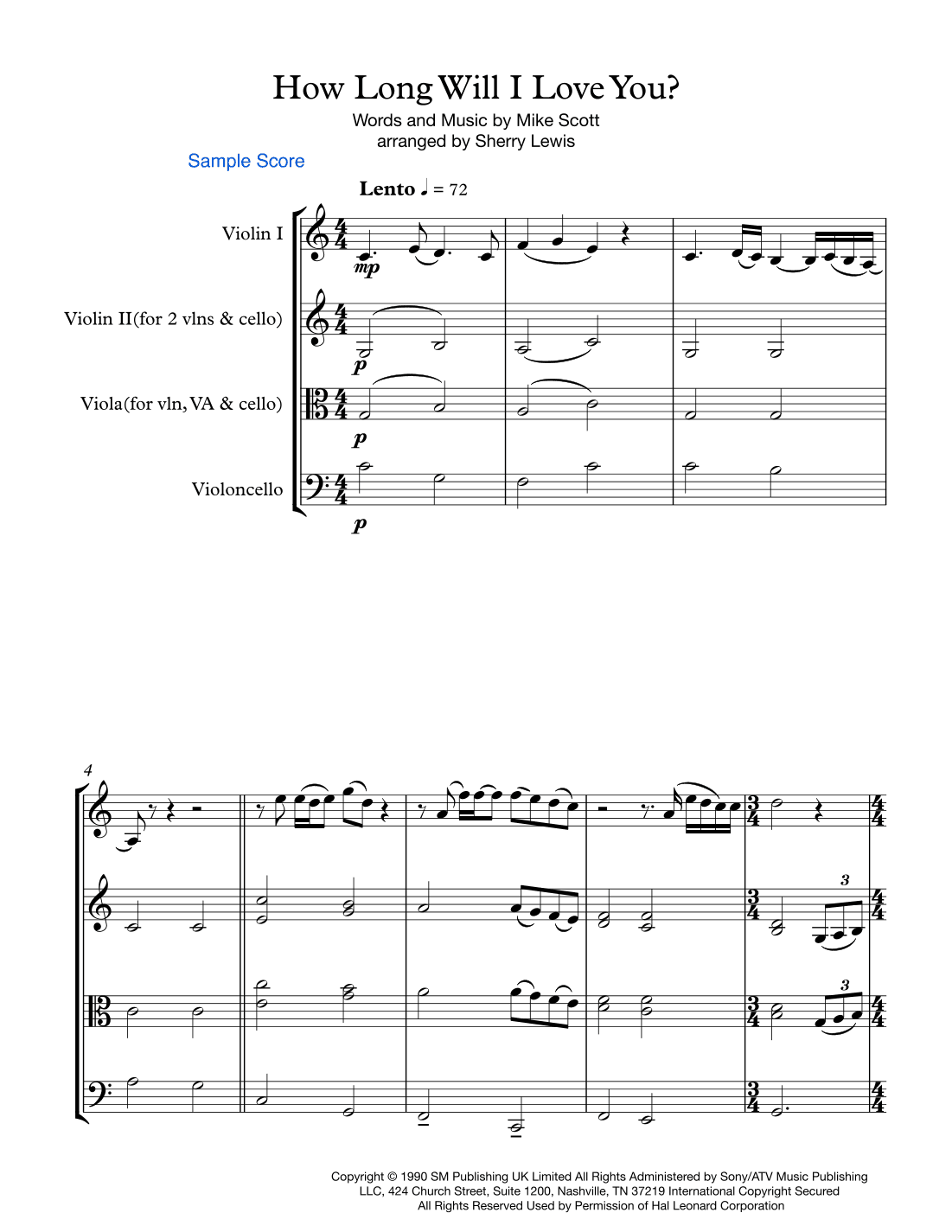 How Long Will I Love You (arr. Sherry Lewis Publishing)