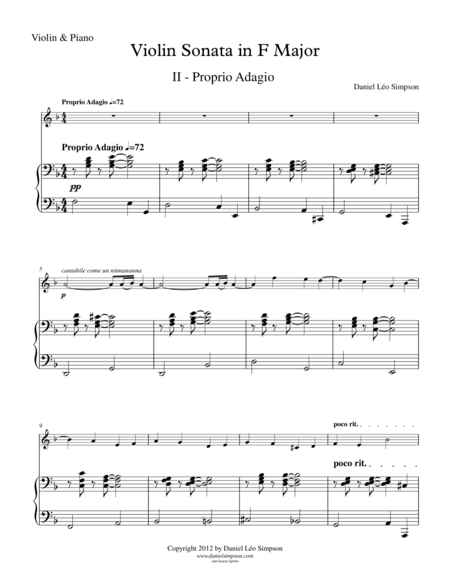Violin Sonata in F major, 2nd mvt.