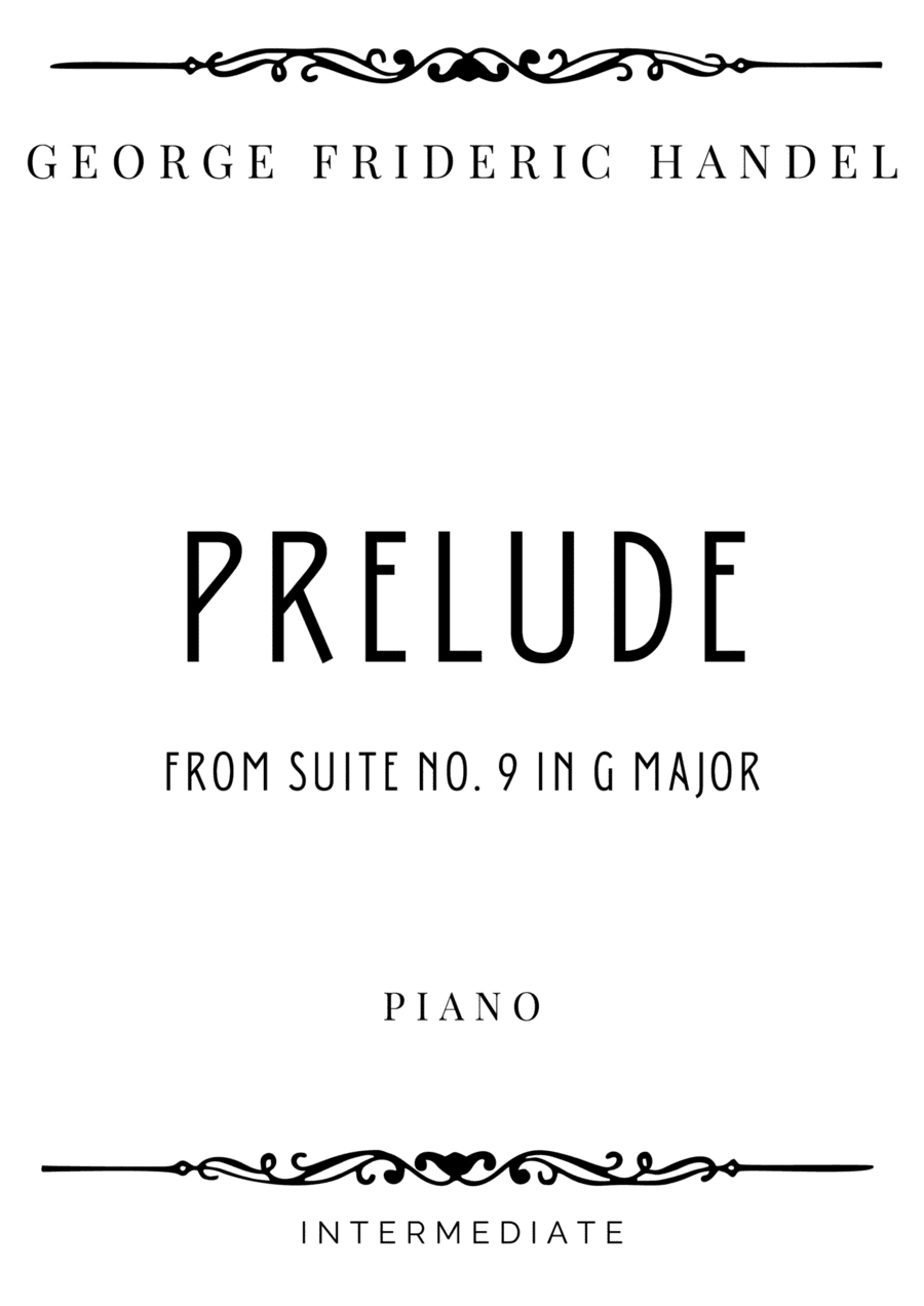 Handel - Prelude from Suite No. 9 in G Major HWV 442 - Intermediate (arr. Piacere Music Sheets)