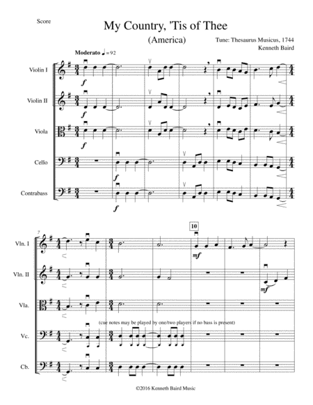 My Country 'Tis of Thee (arr. Kenneth Baird)