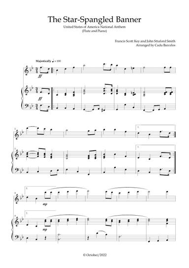 The Star-Spangled Banner - EUA Hymn (Flute and Piano) (arr. Cadu Barcelos)