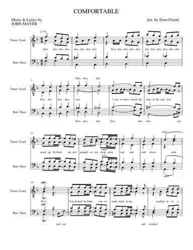 Comfortable (arr. Dom Finetti)