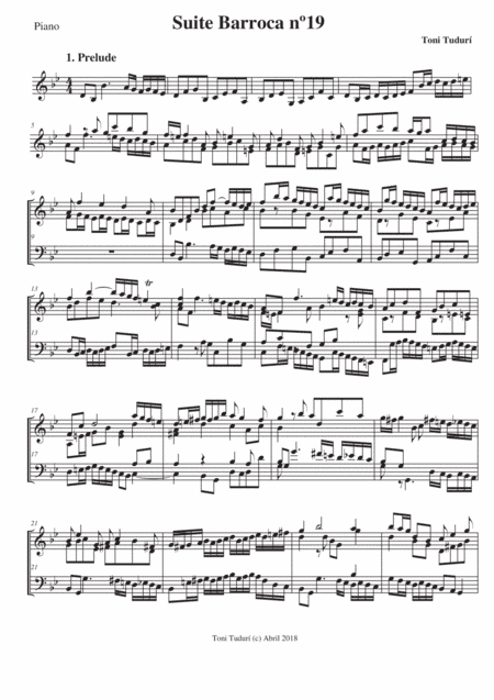 1-Prelude (Movement of suite 19 in Bb M) Toni Tudurí