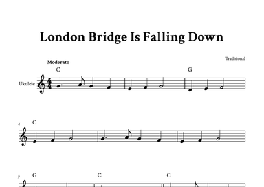 London Bridge Is Falling Down - For Ukulele (C Major - with Chords) (arr. Yuri Noronha)