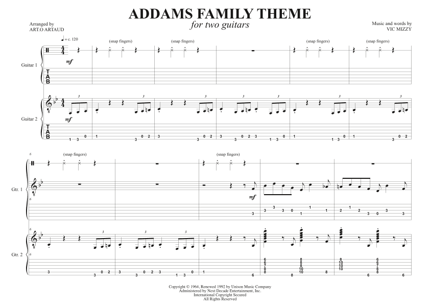 Addams Family Theme (arr. Art.o Artaud)