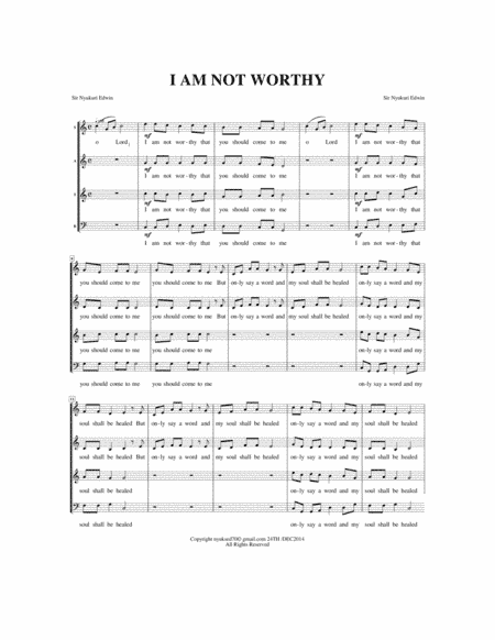 I AM NOT WORTHY THAT YOU SHOULD COME TO ME