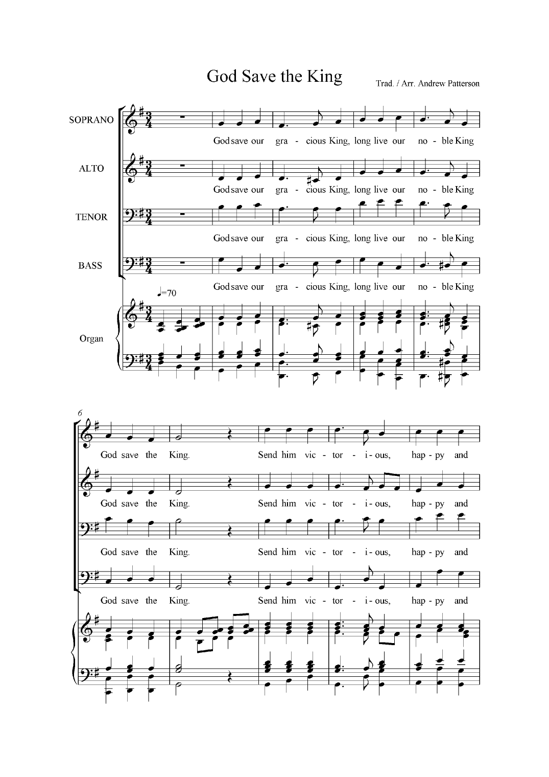 God Save the King - SATB (arr. Andrew Patterson)