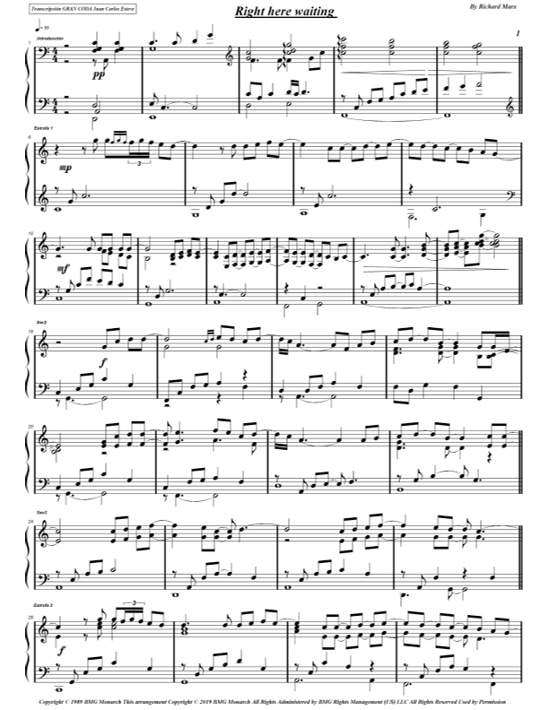 Right Here Waiting (arr. juan carlos esteve / Gran Coda)