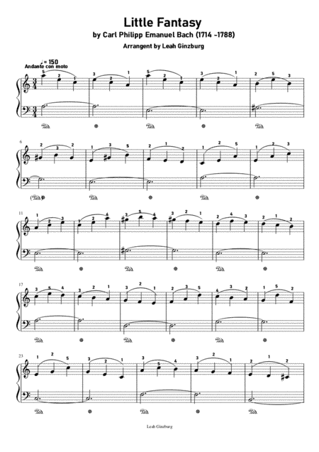 "Little Fantasy" by Carl Philipp Emanuel Bach (Karl Philipp Emmanuel Bach) (arr. Leah Ginzburg)