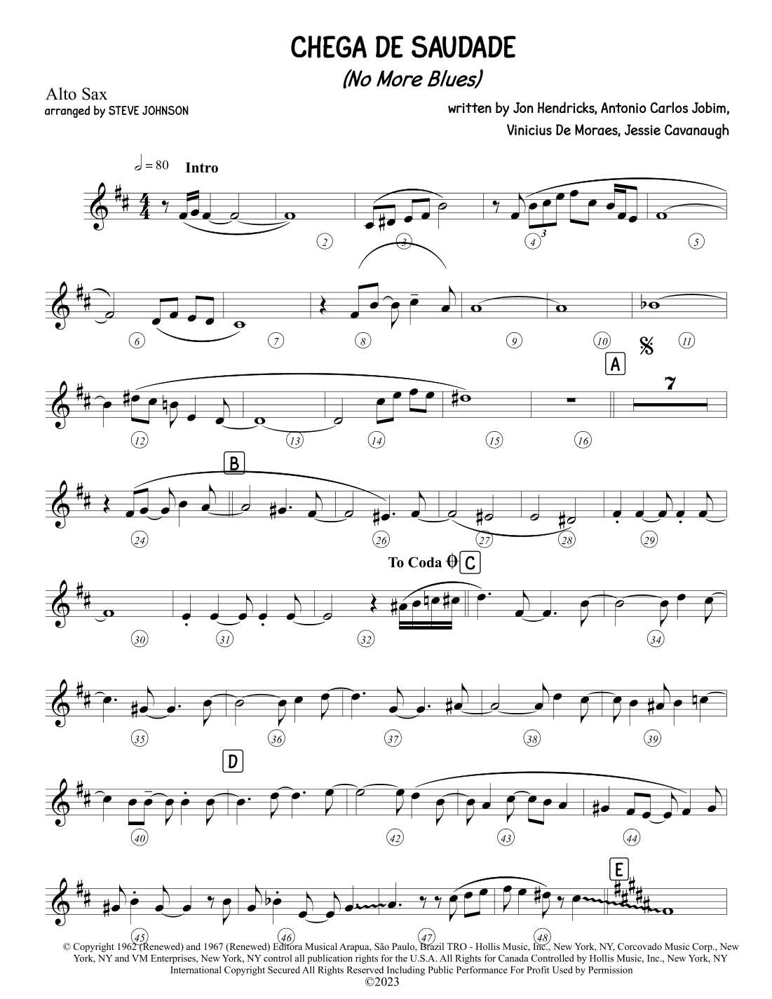 Chega De Saudade (no More Blues) (arr. Stephen Johnson)