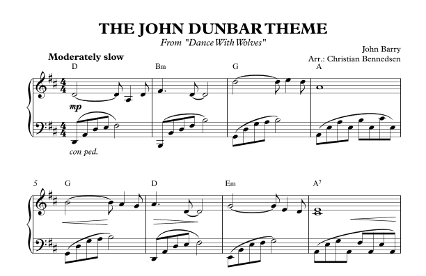 The John Dunbar Theme (arr. Christian Bennedsen)