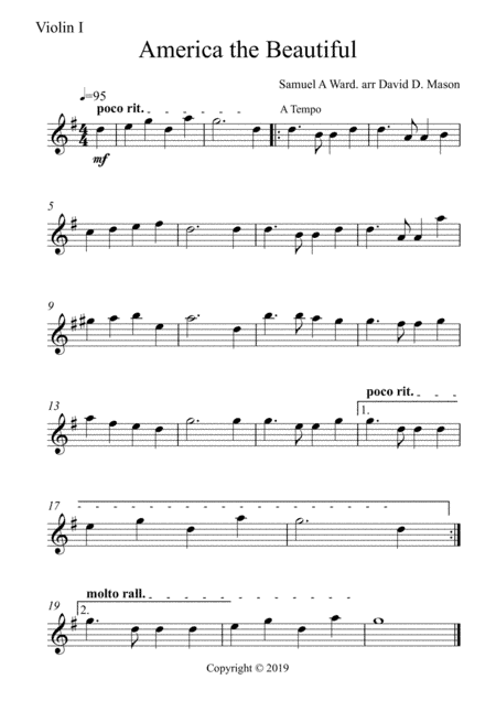 America the Beautiful (arr. David D. Mason)