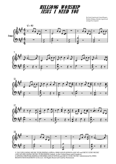 Jesus I Need You (arr. BY EZEQUIEL EDIÇÕES)