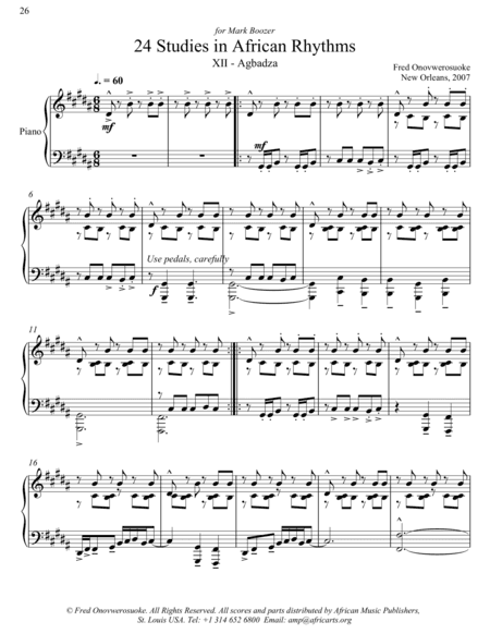 Twenty-Four Studies in African Rhythms, No. 12