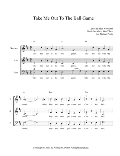 Take Me Out To The Ball Game (SAB) (arr. Nathan Pontz)