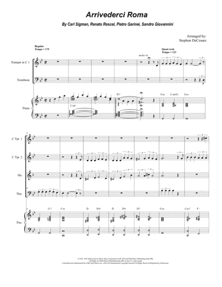 Arrivederci Roma (goodbye To Rome) (arr. Stephen DeCesare)
