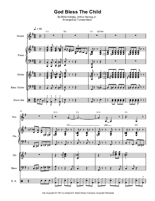 God Bless The Child (arr. Tunescribers)