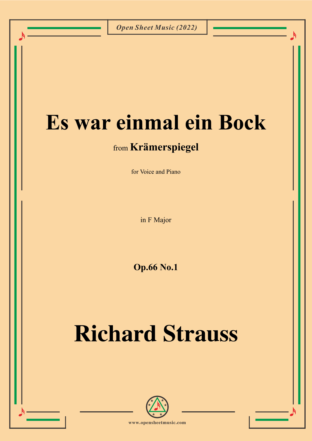 Richard Strauss-Es war einmal ein Bock,in G Major,Op.66 No.1 (arr. OSM Press)