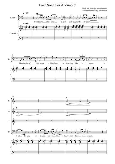 Love Song For A Vampire (arr. Andy Mitchinson)
