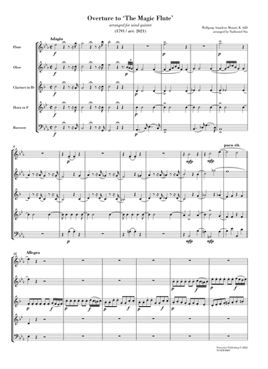 Overture to "The Magic Flute" (arr. for wind quintet) [score and parts] (arr. Natheniel Siu)