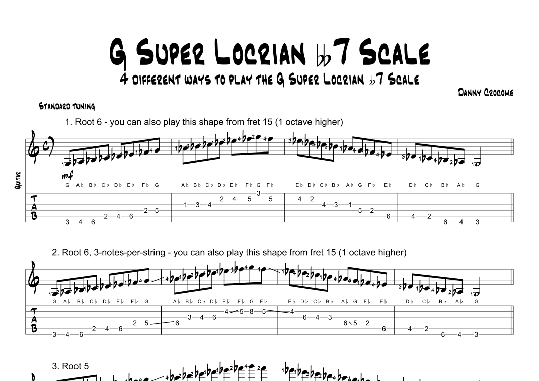 G Super Locrian bb7 Scale (4 Ways to Play)