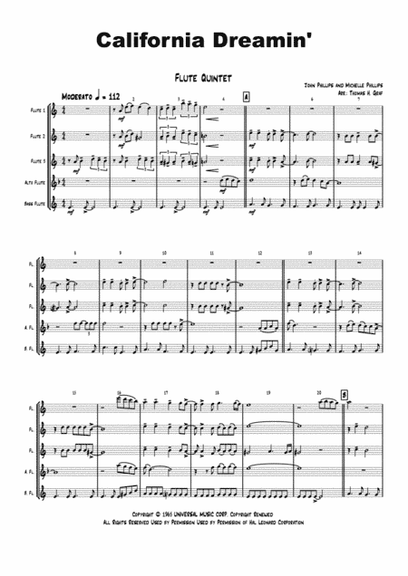 California Dreamin' (arr. Thomas H. Graf)