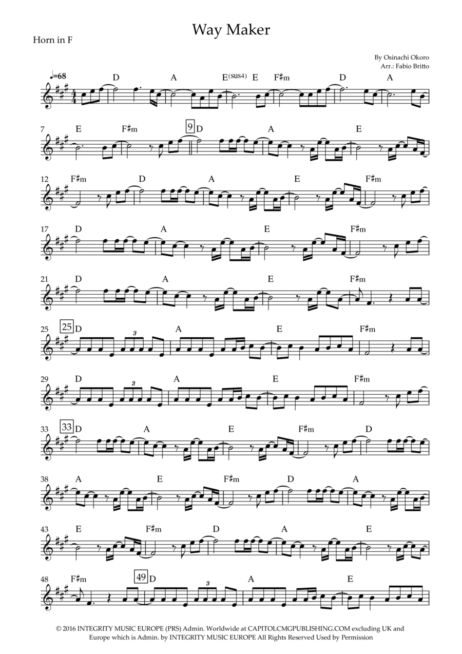 Way Maker (arr. Fabio Britto)