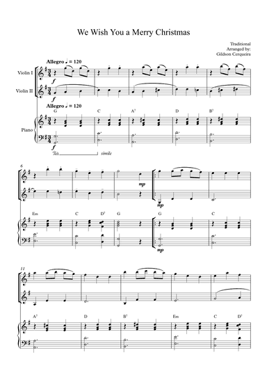 We Wish You a Merry Christmas (arr. Gildson Cerqueira)
