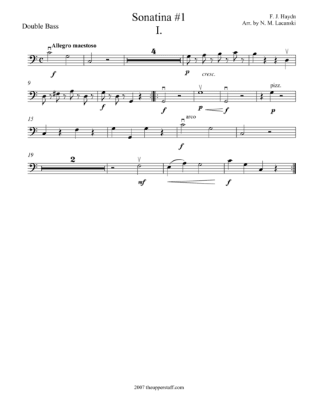 Sonatina #1 in C Major Movement I (arr. Nick Lacanski)