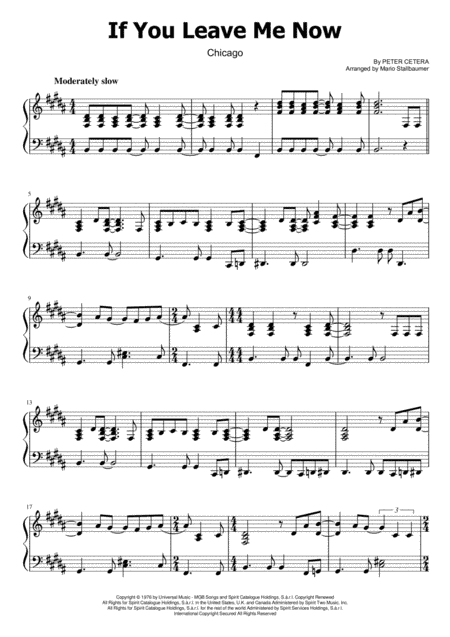 If You Leave Me Now (arr. Mario Stallbaumer)