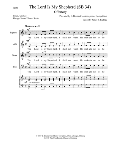 The Lord Is My Shepherd (SB 34) (arr. James F. Rickley)