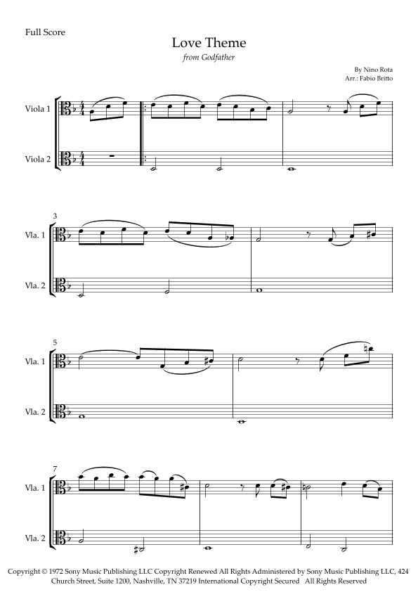 The Godfather (love Theme) (arr. Fabio Britto)