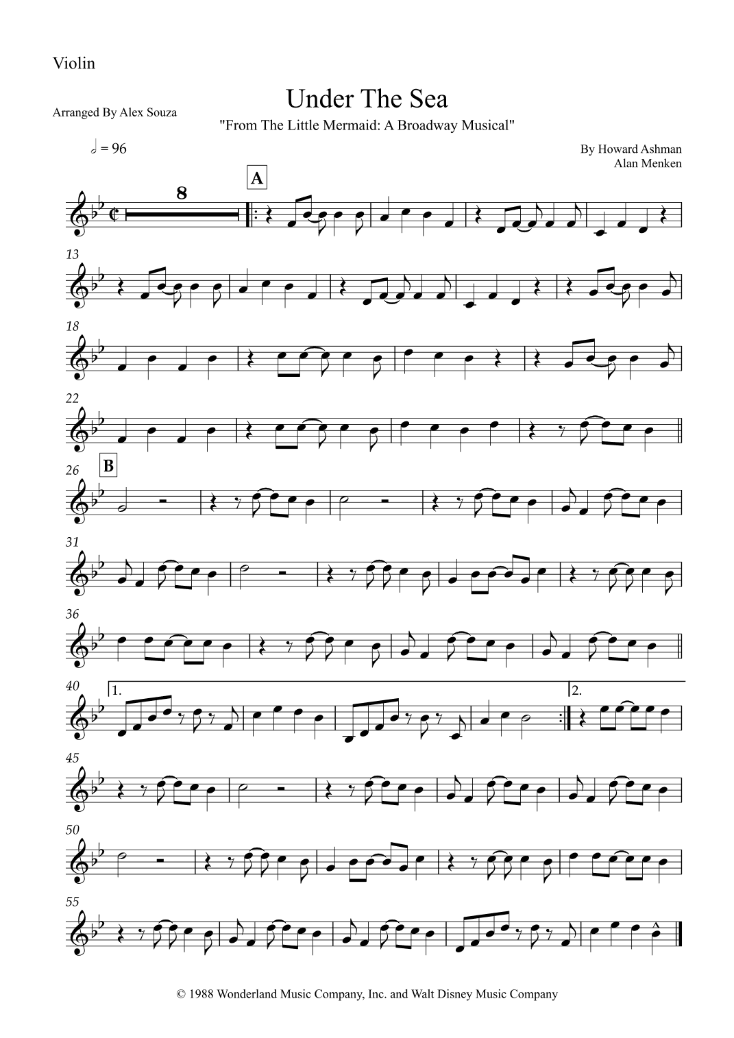 Under The Sea (arr. Alex Souza)