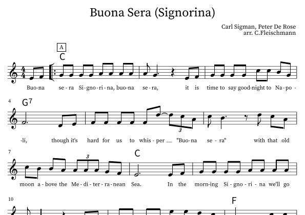 Buona Sera (arr. Christoph Fleischmann)