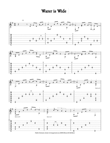 Water is Wide (For Fingerstyle Guitar Tuned CGDGAD) (arr. Ellsworth McMeen)