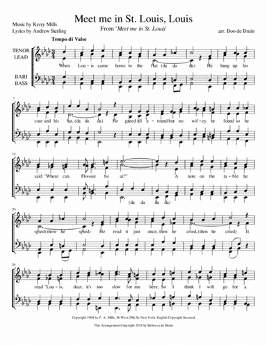 Meet me in St. Louis, Louis (SSAA) (arr. Rebecca de Bruin)